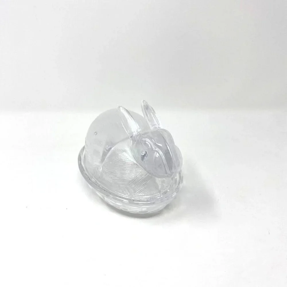 Target Colored Glass Figural Bunny Treats Candy Dish Easter Pink Clear Green